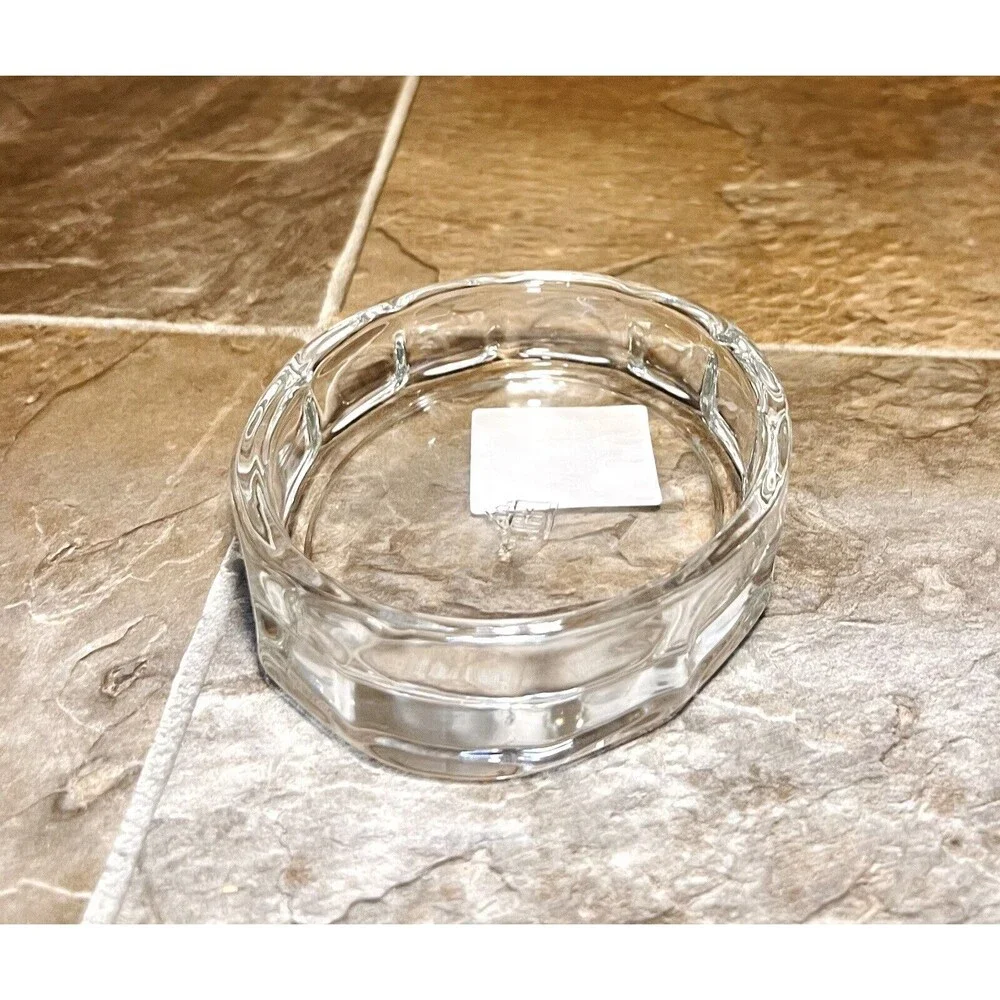 Set of 2 Sculpted Clear Glass Soap Trinket Dish - Hearth & Hand With Magnolia